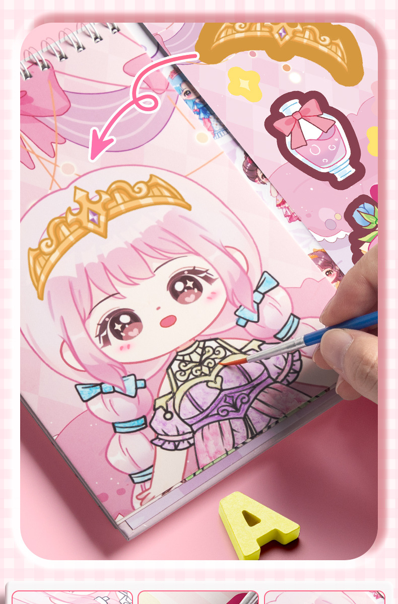 【ready stock】咔巴熊 新款 公主换装贴纸 贴纸本 可爱 女生 3到6岁小孩子 女孩玩具 贴画 化妆贴纸书Kaba Bear New ...