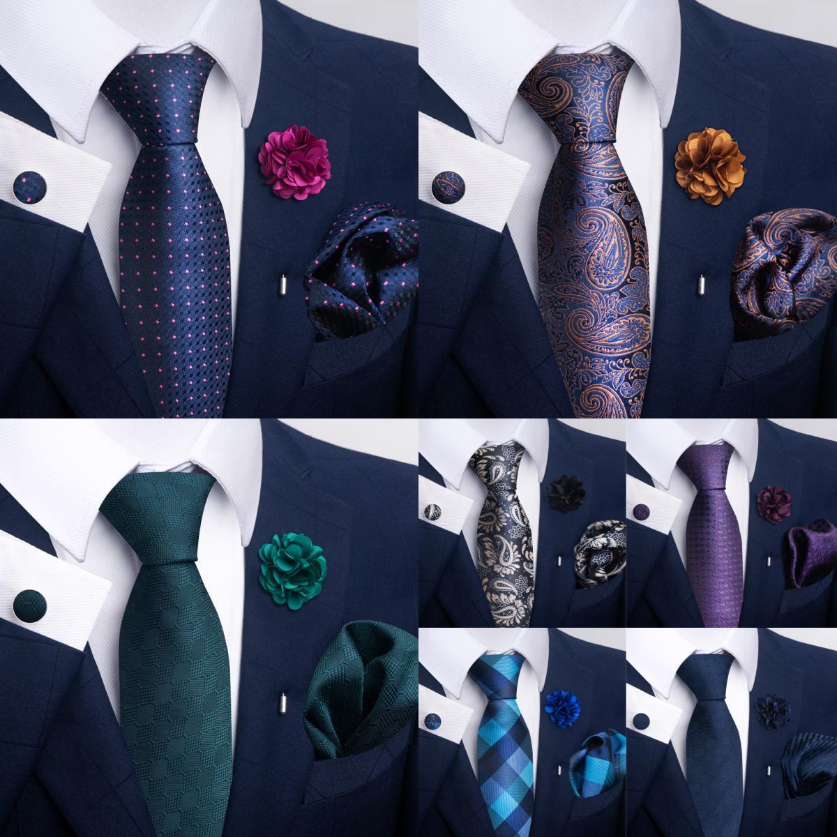 New Style Men's Tie Suit Pocket Square Corsage Suit 8cm Ready Stock