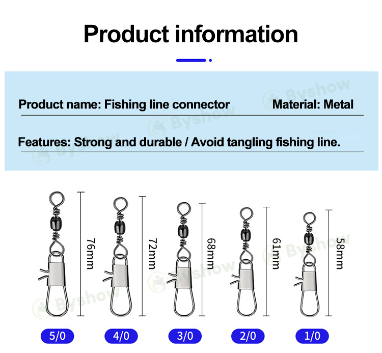 【Byshow Sport】 50PCS Fishing Line Connector Pin Set with Interlock ...