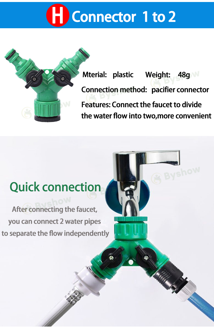 【Byshow】Garden Irrigation Hose Connector Adapter for Universal Plastic ...