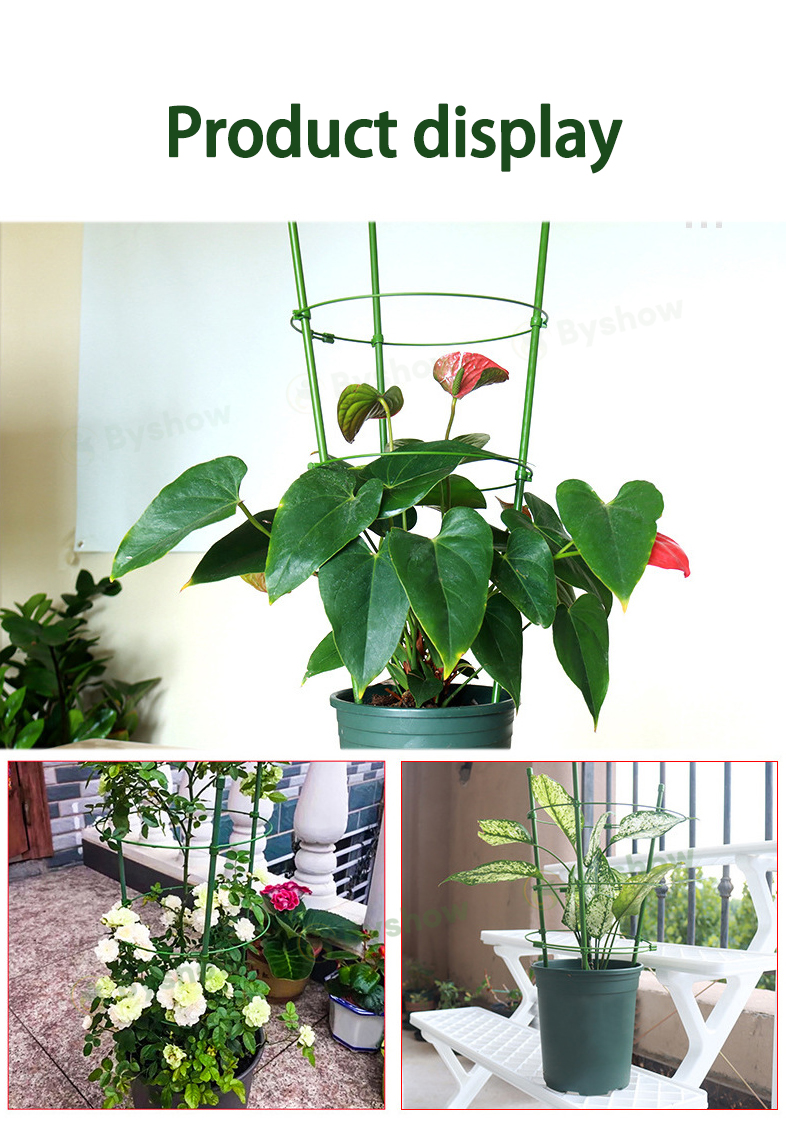 【Byshow】Plant Climbing Support Stick Net Conical Flower Rack Ring ...