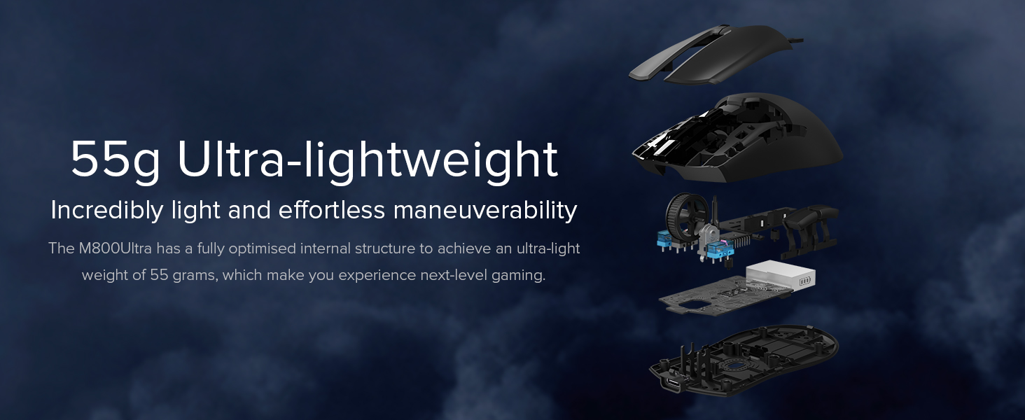 Delux M800 Ultra PAW3395 Bluetooth Gaming Mouse DPI MAX 26000 RGB ...