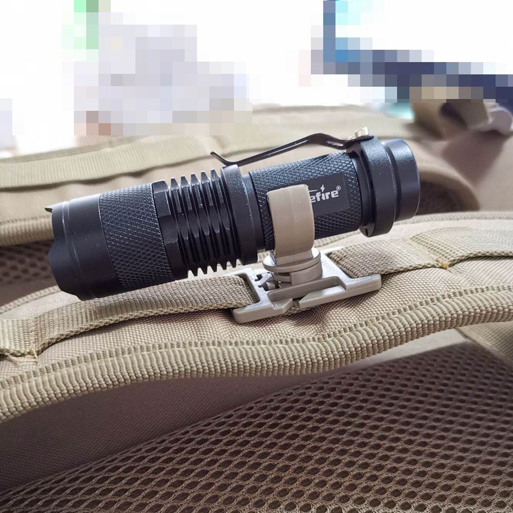 AloneFire LED Flashlight Swivel U Ring Clip Webbing Clamp Backpack ...