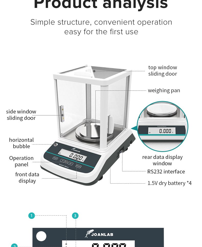 JOANLAB Analytical Balance Lab Digital Scales Electronic Balance ...