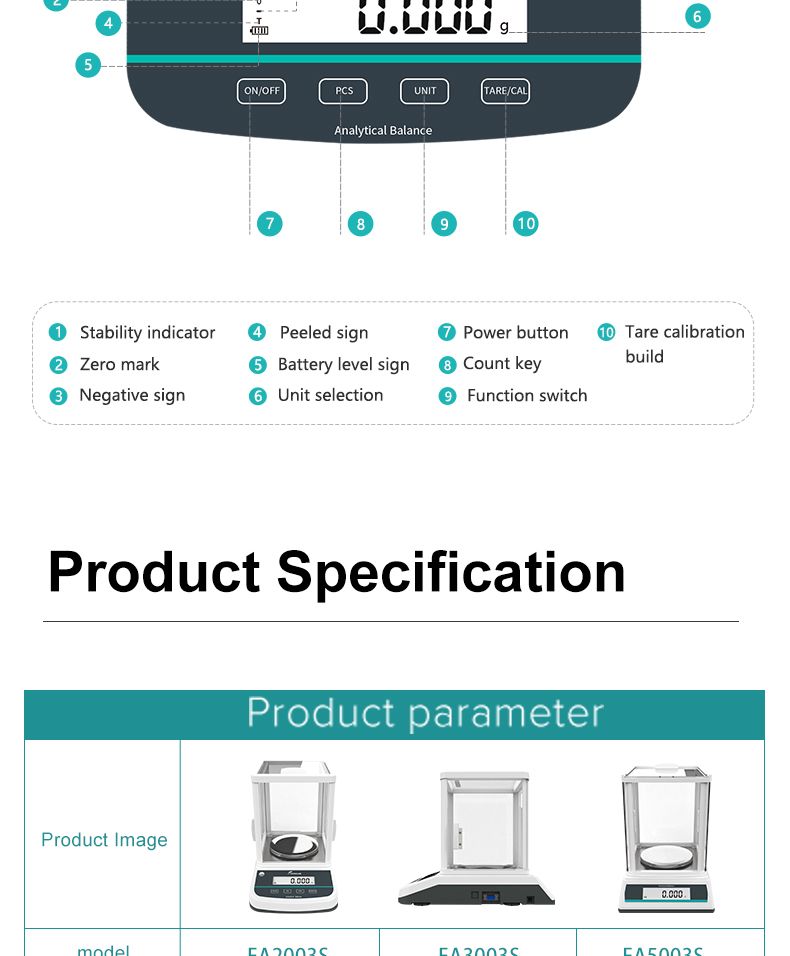 0.001g Precision Laboratory Analytical Balance, High Quality 0.001g