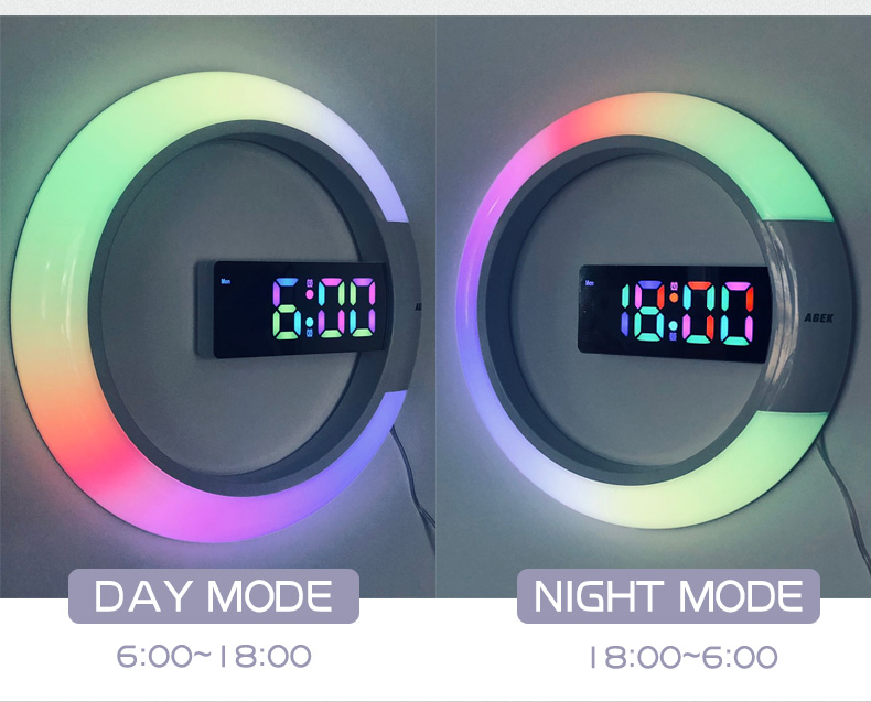 Remote Control Led Digital Clock Creative 3D Wall Clock with Alarm ...