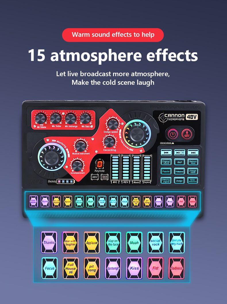 X5 Sound Card Set with 25mm Large Diaphragm Microphone Professional