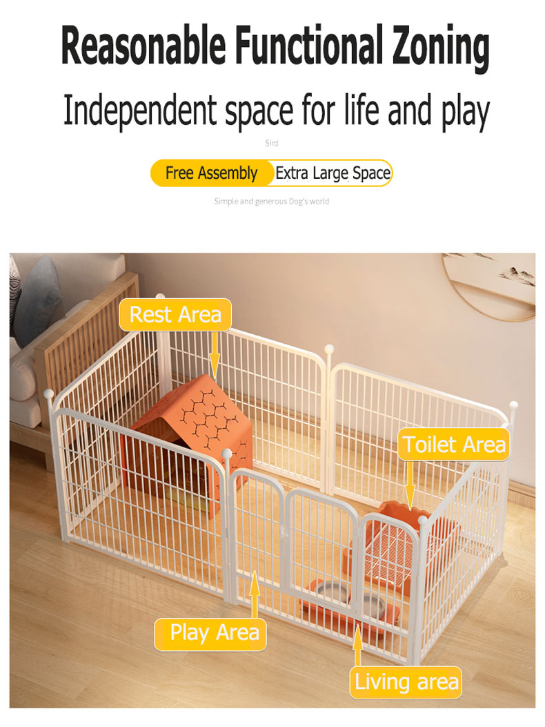 Dog Fence Panel Large Pet Playpen Indoor DIy Portable Dog Kennel Outdoor Enclosure Heavy Duty