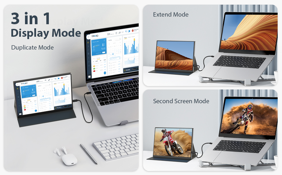 10.5 inch Portable Monitor USB C Monitor FHD 1920x1280 Second Monitor ...