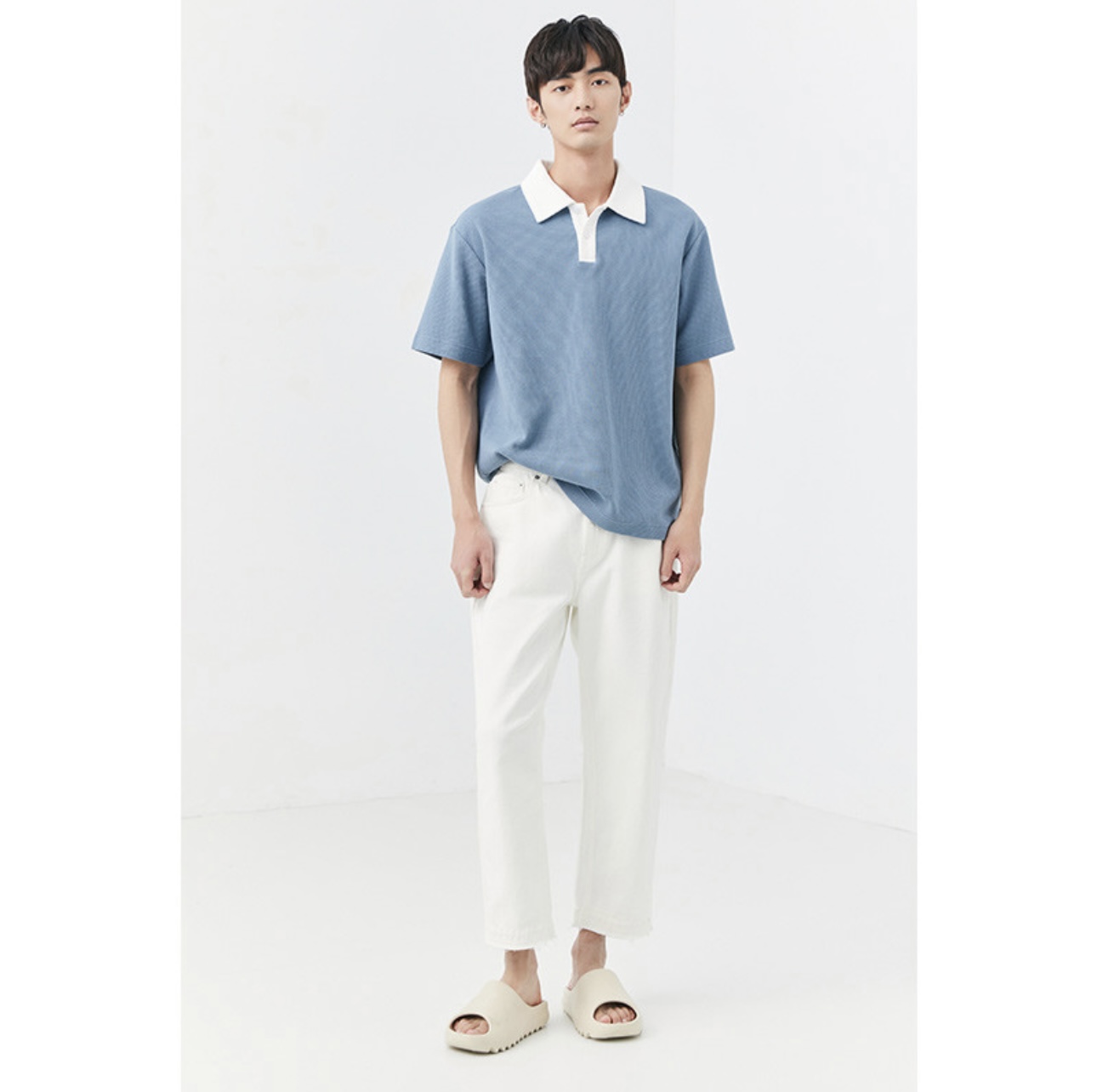 【READY STOCK】ProMan Korean Style Polo shirt Short Sleeve Waffle Fashion ...