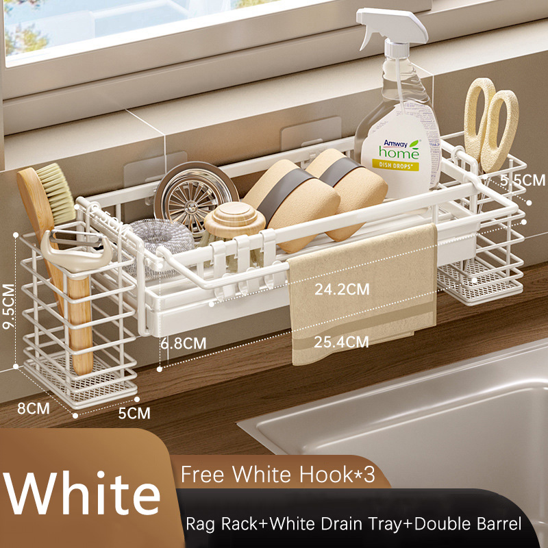 Dishcloth Drying Rack Detergent Sponge Holder Wall-Mounted Kitchen ...
