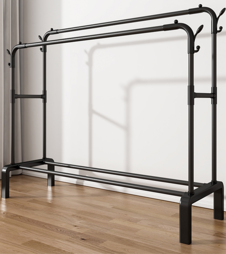 Clothes Rack Single/Double Pole Strong Steel Structure Laundry Rack ...