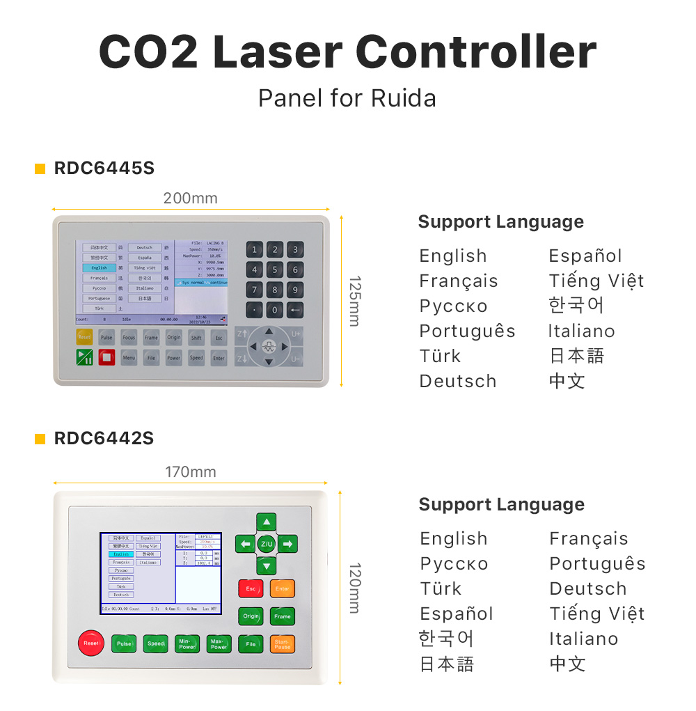 Cloudray CO2 Laser Controller Panel for Ruida RDC6445G RDC6442S ...