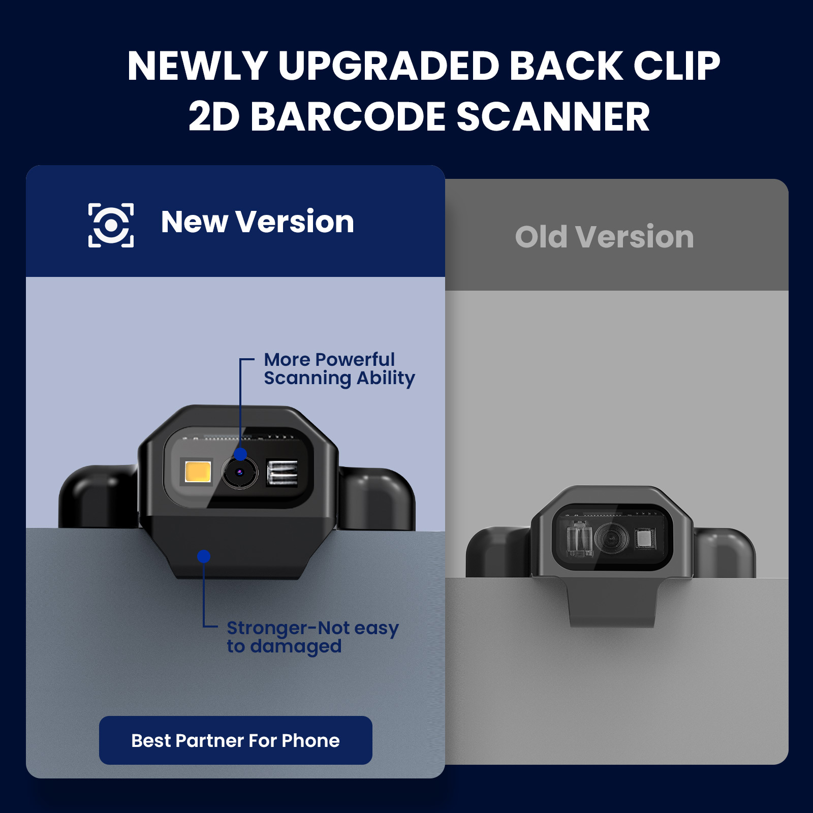 MY Stock)Eyoyo 2D Back Clip Bluetooth Barcode Scanner Work with Phone ...