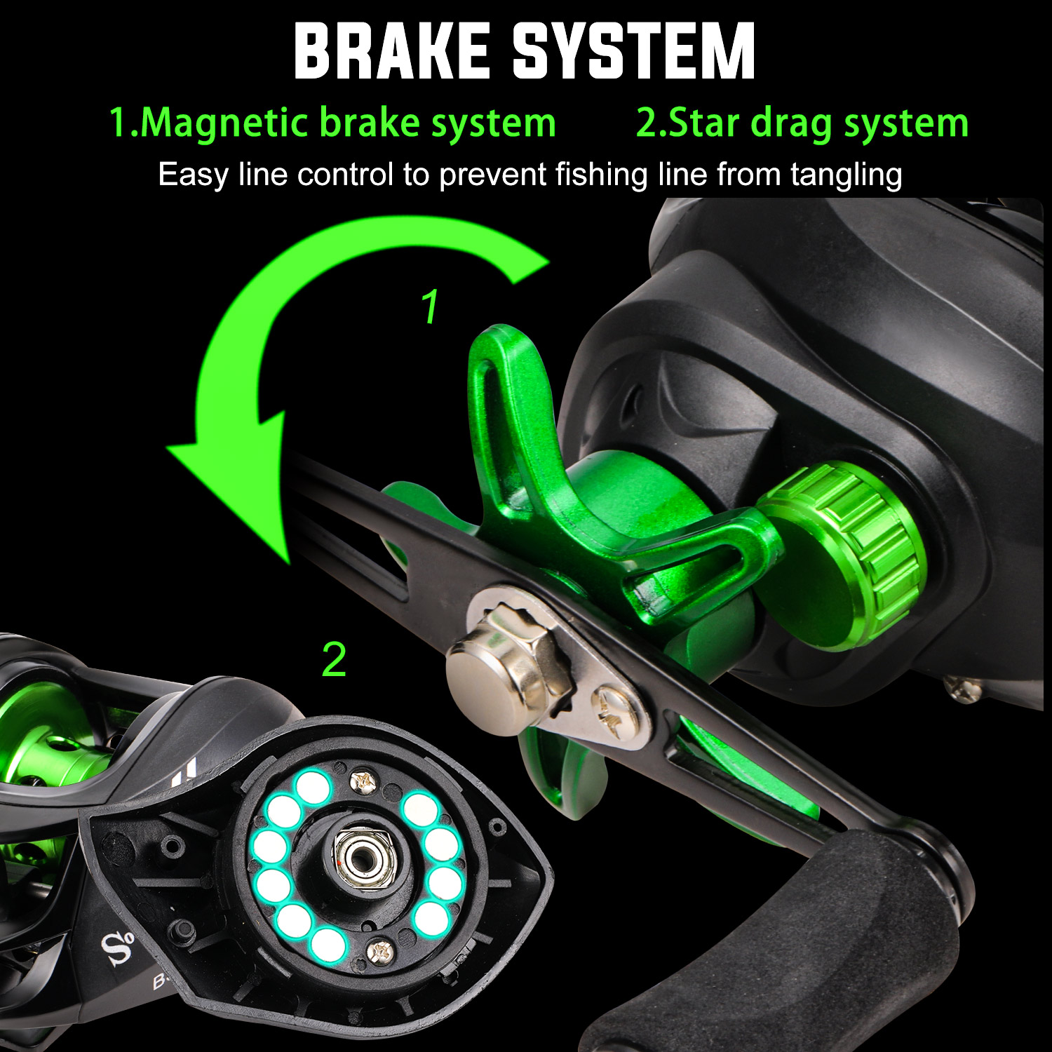 Sougayilang Baitcasting Reel  Smooth 8:1 Gear Ratio With Magnetic Braking  For Fishing