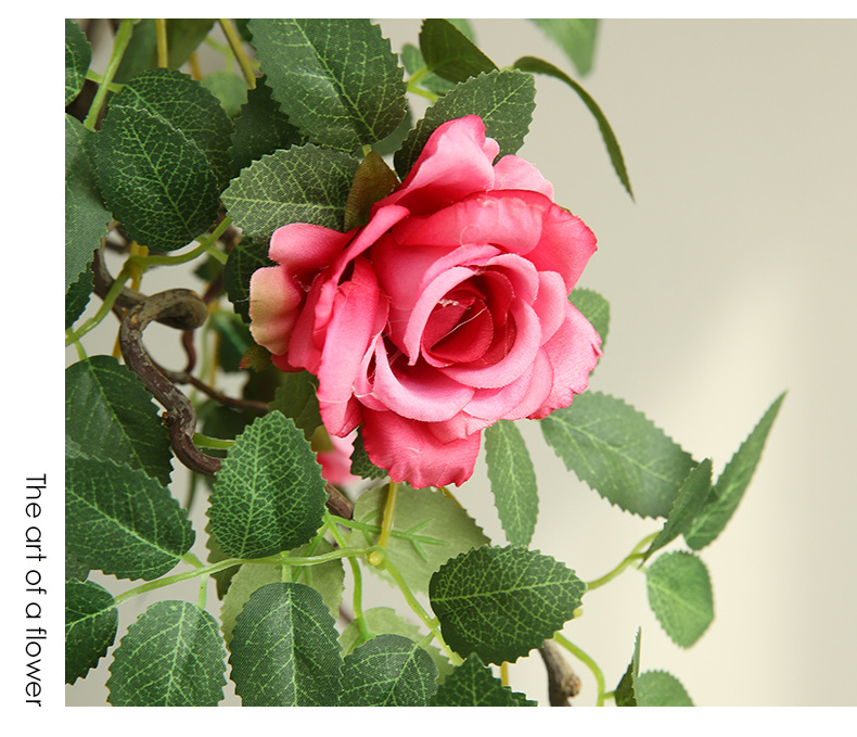 Rose Vine Simulation Flower Rose Internet Red Background Flower Wall ...
