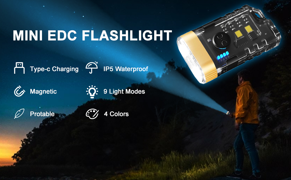Mini Led Flashlight with 365nm UV Black Light, Small Powerful ...
