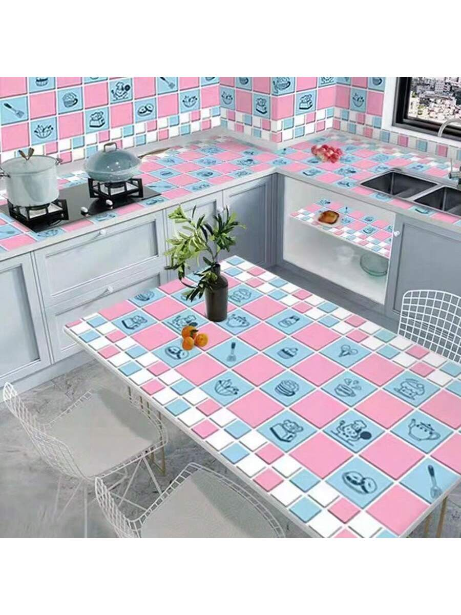 Kitchen Oil Proof Sticker Waterproof Self Adhesive Wallpaper High Temperature Resistant Stove 0092