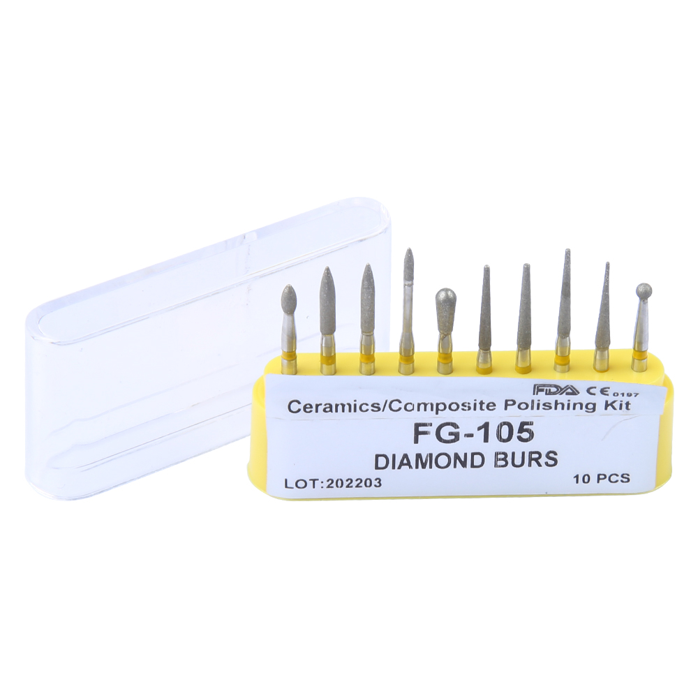 10pcs/box Dental Diamond Burs for Teeth Porcelain Ceramics Composite ...