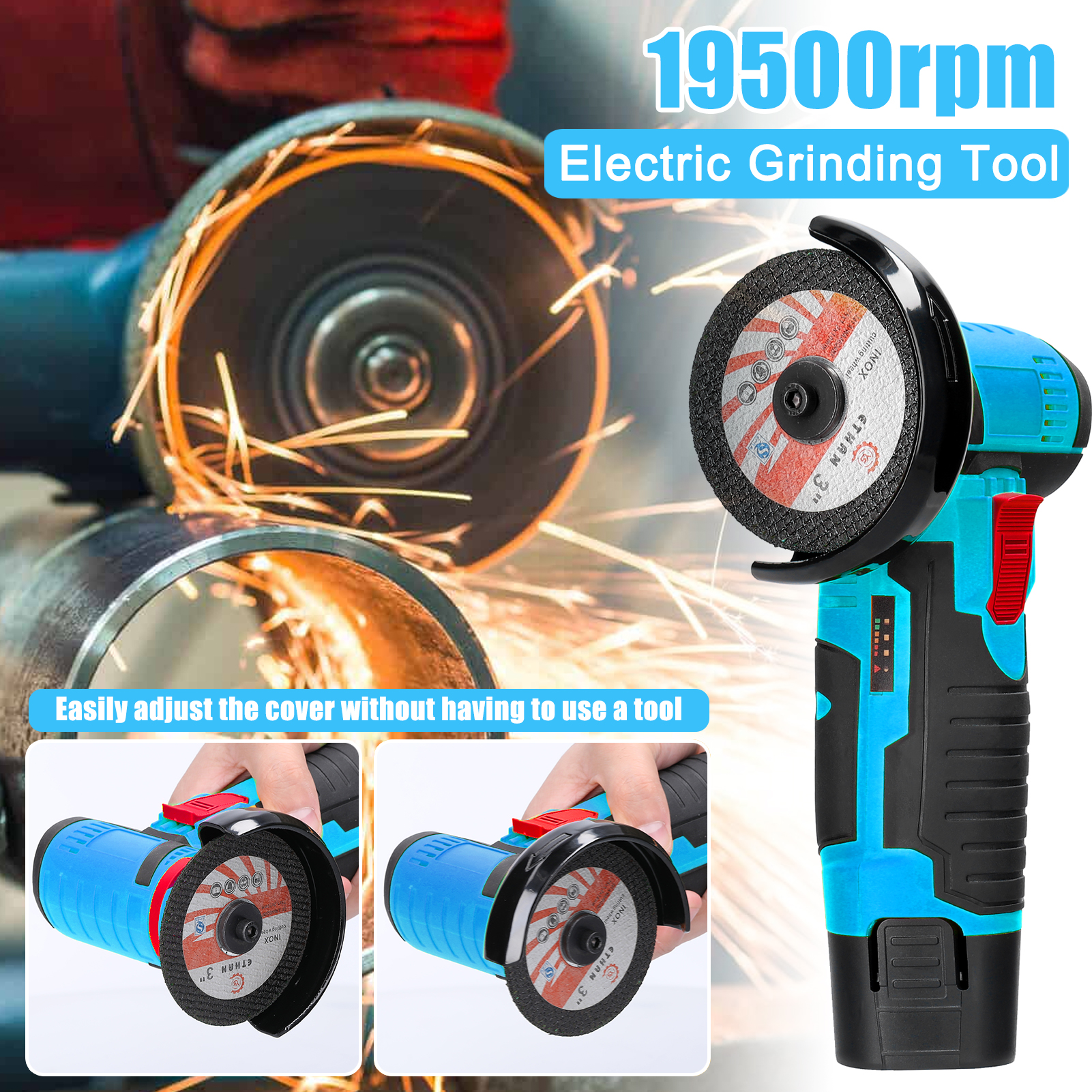 [LOCAL LIFE] 12V 19500rpm Electric Grinding Tool Electric Angle Grinder ...