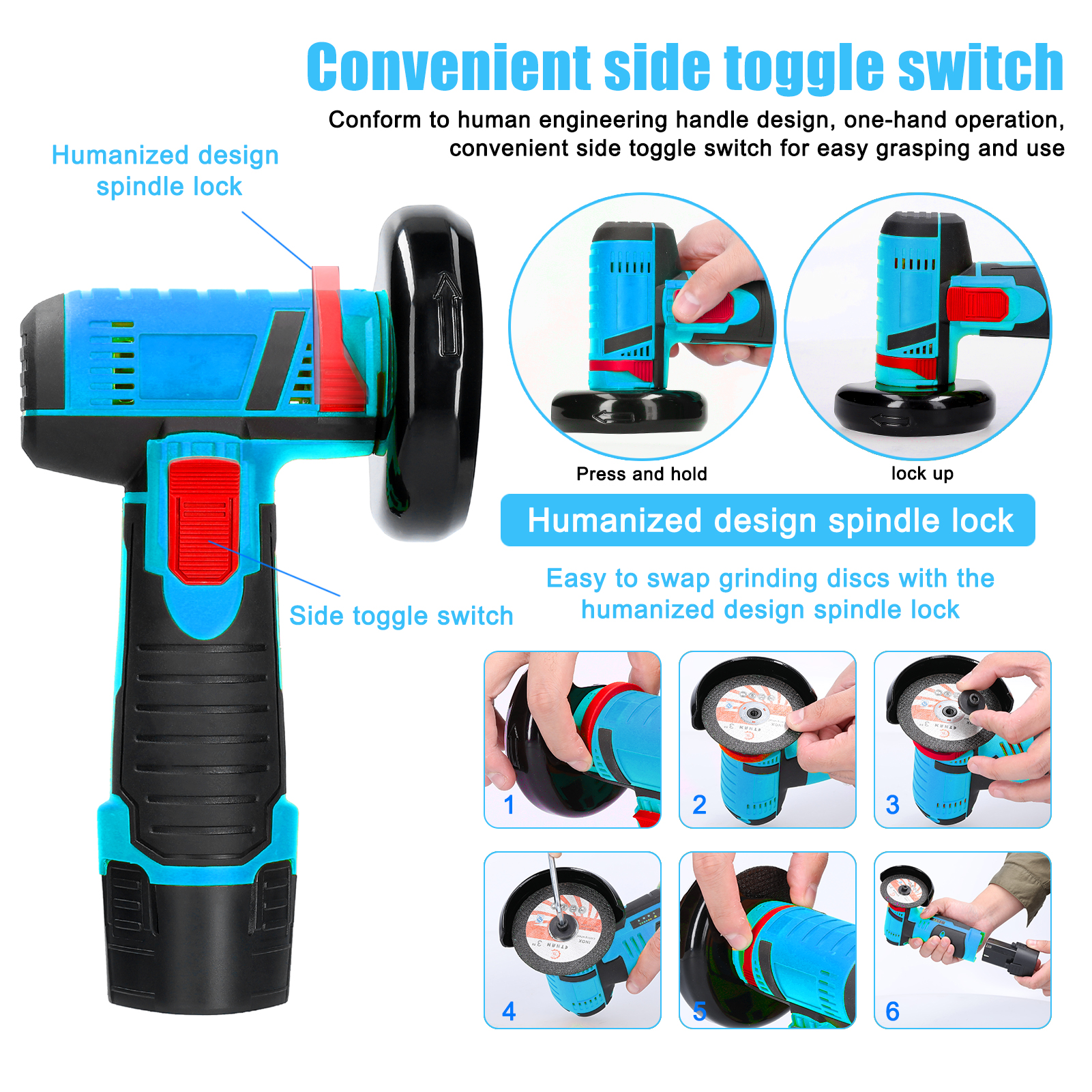 [LOCAL LIFE] 12V 19500rpm Electric Grinding Tool Electric Angle Grinder ...