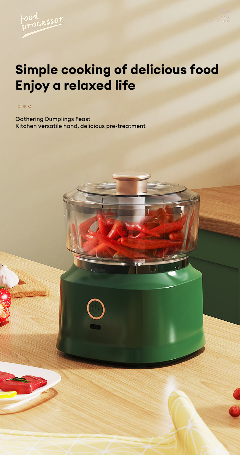 Cordless Mini Blender Electric Garlic Chopper Baby Food Processor Meat ...