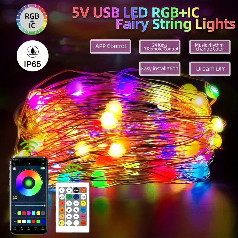 LED Strip Light RGB light Christmas Lights USB 5V Smart APP Control