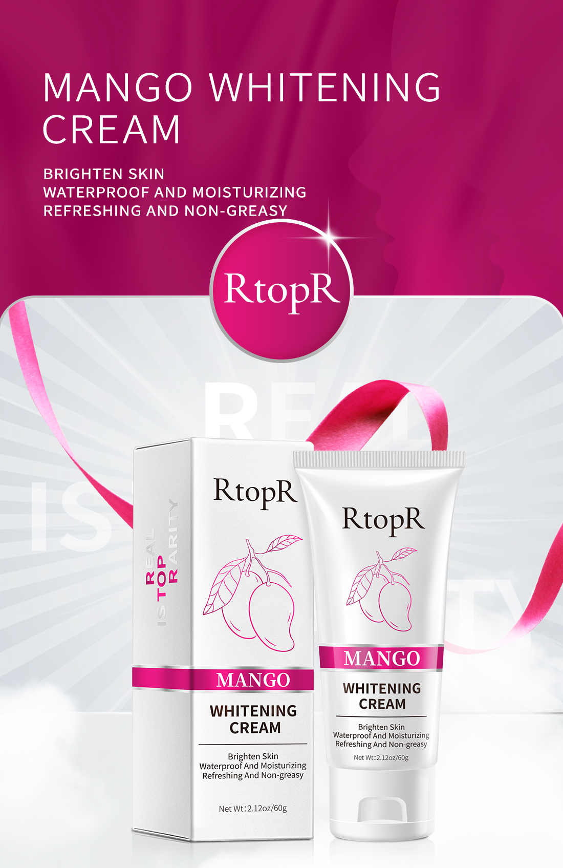 RtopR Natural Brightening Cream Tone Up Cream Whitening Concealer ...