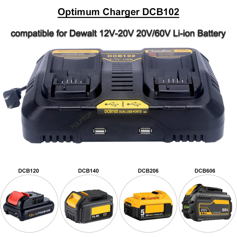 Dewalt Battery Adapter DCB104 4-Port Replacement Battery Charger