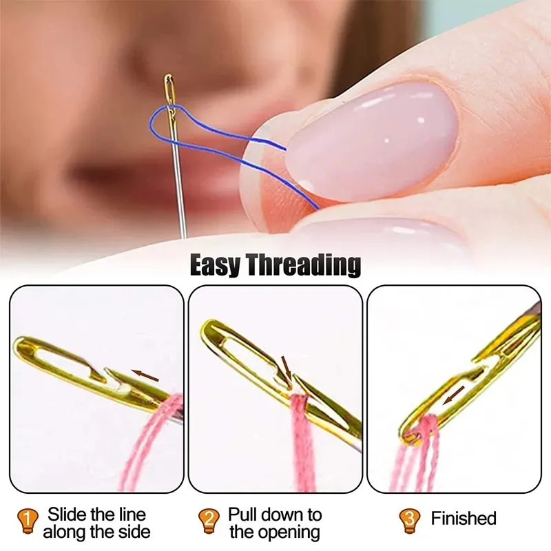 Blind needle elderly needle side hole hand home sewing stainless steel ...