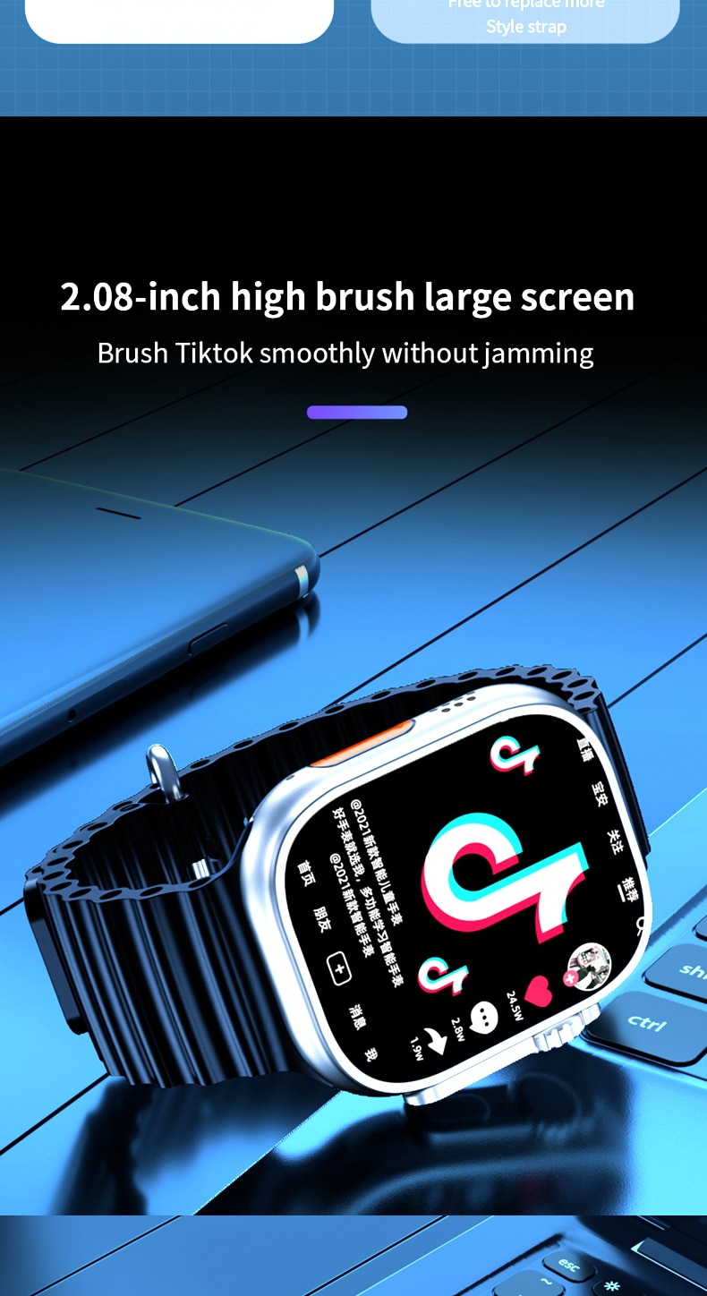 【Play Tiktok】S9 Ultra 4G Card Edition Call Smart Watch Google App NFC
