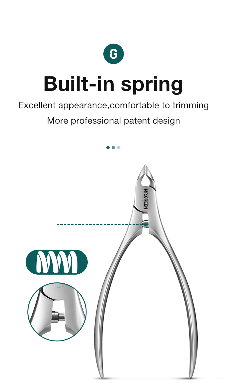 MR.GREEN Cuticle Nippers Innovate Cuticle Scissors Built-In Spring ...