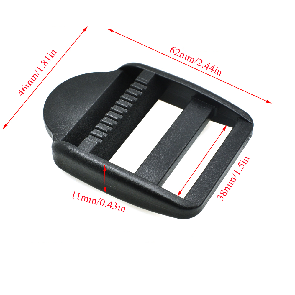 10 Pcs/Pack Ladder Lock Slider Plastic Buckles Backpack Straps Black ...