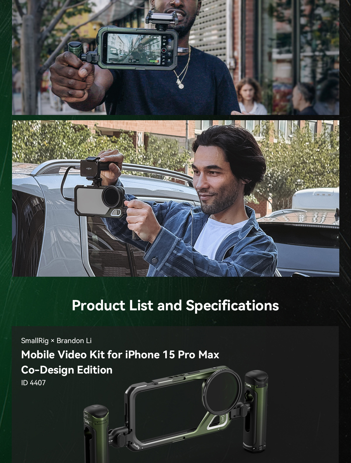 SmallRig iPhone 15 Pro Max Dual Handheld Video Kit Co-creation