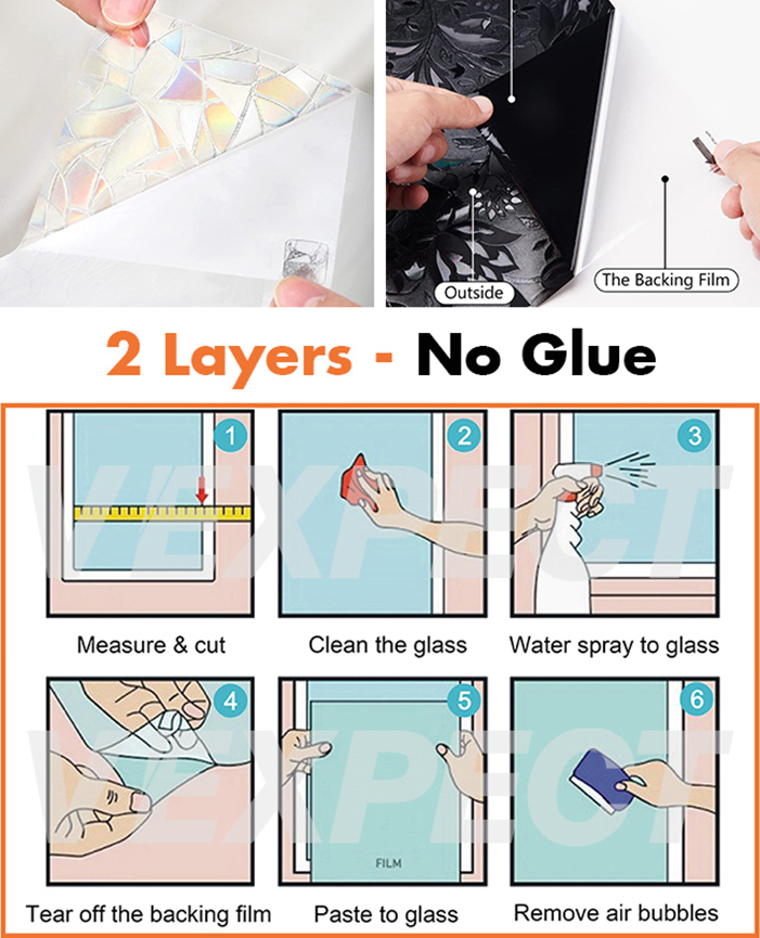 Newest Upgrade Window Film Sticker 3D Rainbow Window Sticker Removable