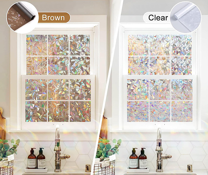 Newest Upgrade Window Film Sticker 3D Rainbow Window Sticker Removable