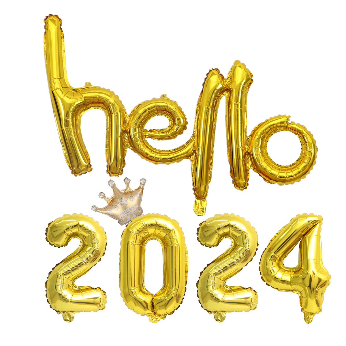 1set Gold Silver Hello 2024 Foil Balloons Letter Number Inflatable Helium  Ballons New Year Party Decorations for Home Air Globos