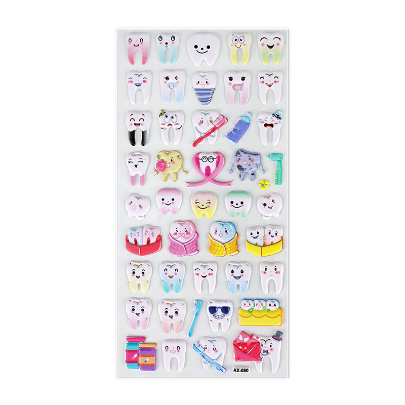 Cute Children Tooth Shape Stickers Molar Shaped 3D Bubble Tooth Fairy ...