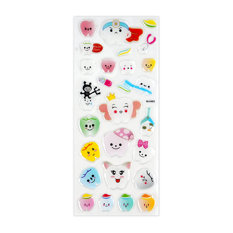 Cute Children Tooth Shape Stickers Molar Shaped 3D Bubble Tooth Fairy ...