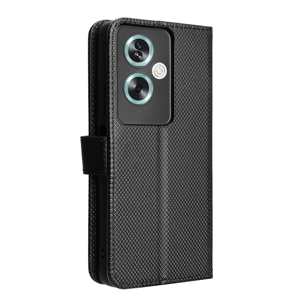 For Oppo A79 5G Phone Cover Calf Texture PU Leather Wallet Stand Shell  Phone Case - Black Wholesale