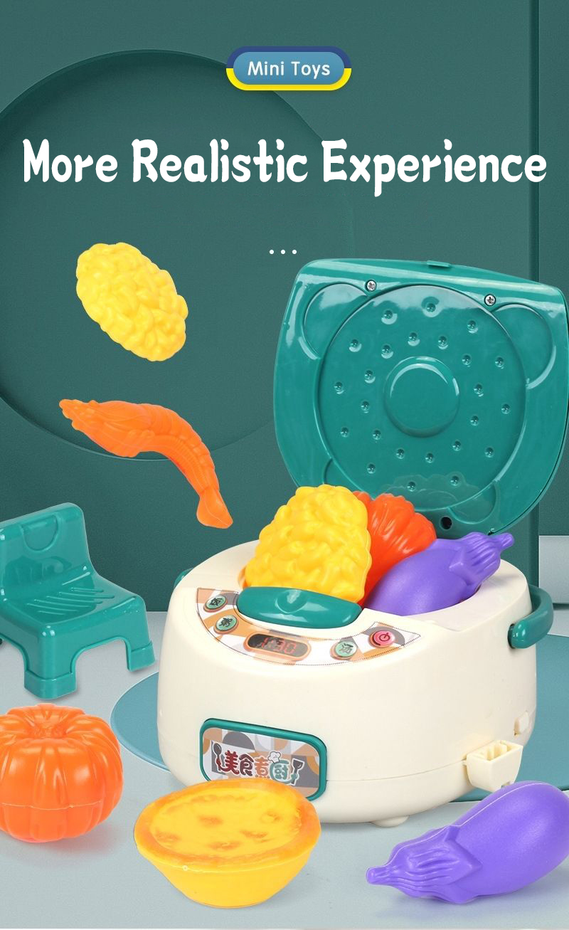 Kid Kitchen Cooking Set Rice Cooker Children Kitchen Toy Interactive ...