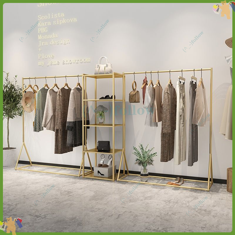 Clothing Store Display Stand Wrought Iron Clothes Rack Women's Clothing ...