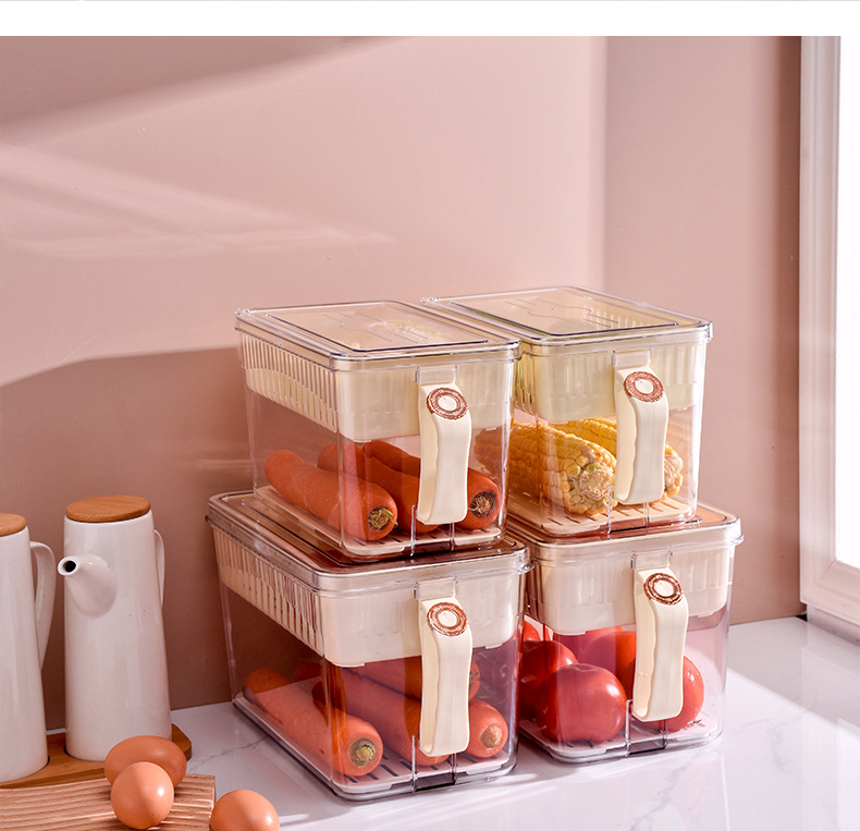 Refrigerator Time-counted Preservation Box Drain Storage Box Sealed ...