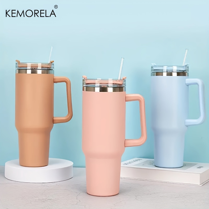 KEMORELA Portable Vacuum Flasks with Straw 40oz Thermos Tumbler with ...