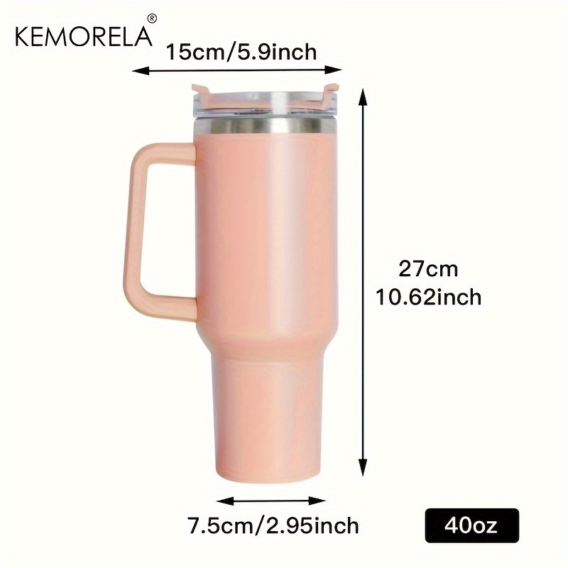 KEMORELA Portable Vacuum Flasks with Straw 40oz Thermos Tumbler with ...
