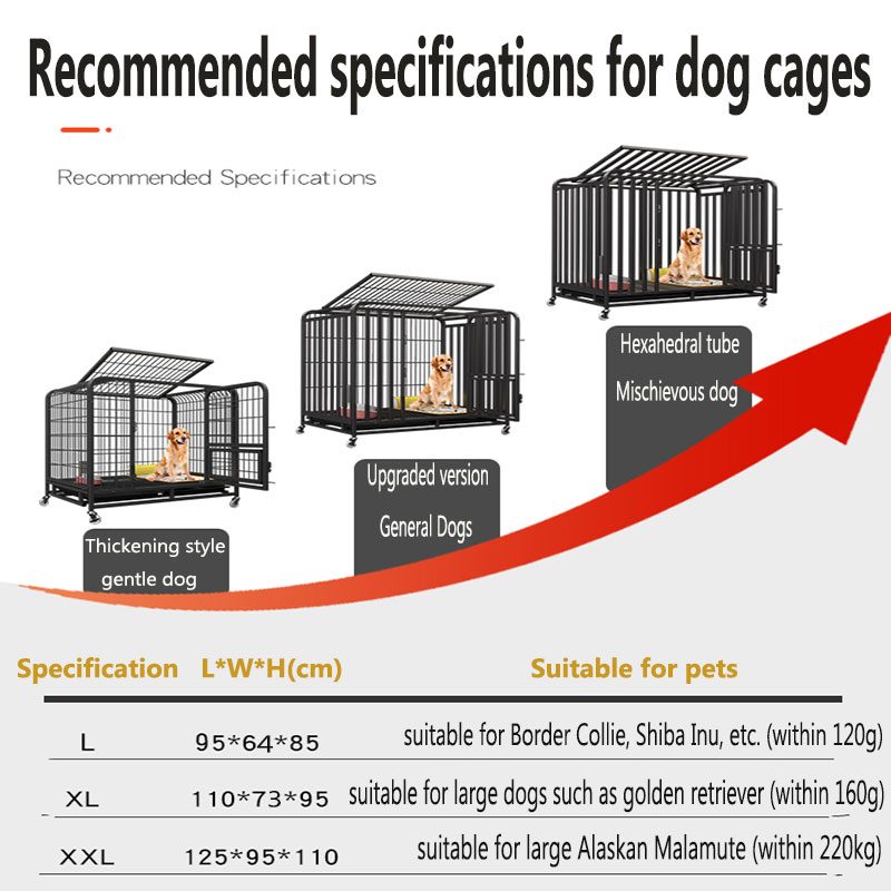 Dog Cage Heavy Duty Dog Kennel Steel with Wheels,Extra Large Dog Crates