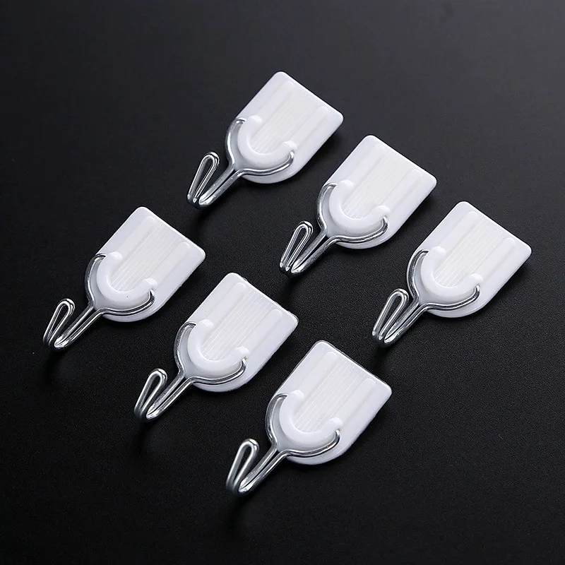 6Pcs Set Strong Adhesive Hook Wall Door Sticky Hanger Holder Kitchen Bathroom White Hanging Door Clothes Towel Handbag Holder Wall Shopee Malaysia