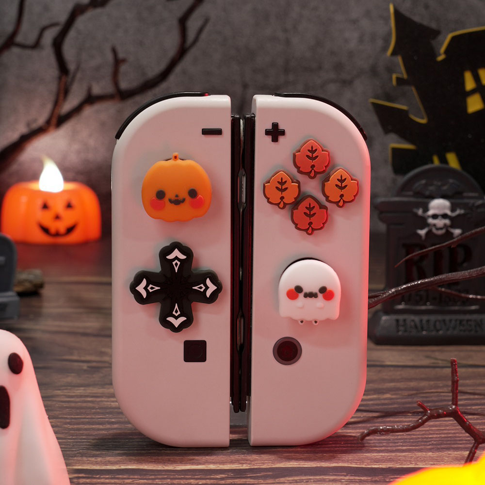 GeekShare Nintendo Switch Thumb Grip Cap Cute Cross D-Pad Button Caps Silicone Thumb Grips Set ...