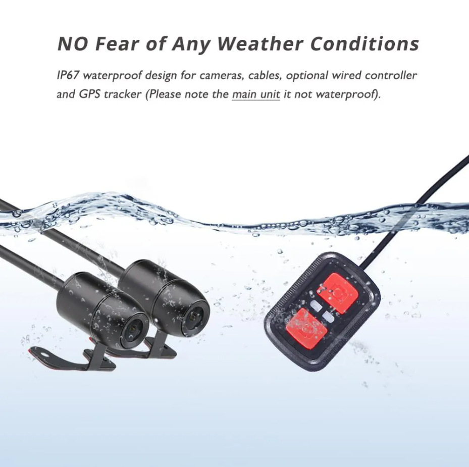 SYS VSYS Full Body Waterproof Motorcycle Camera Recorder WiFi Dual ...