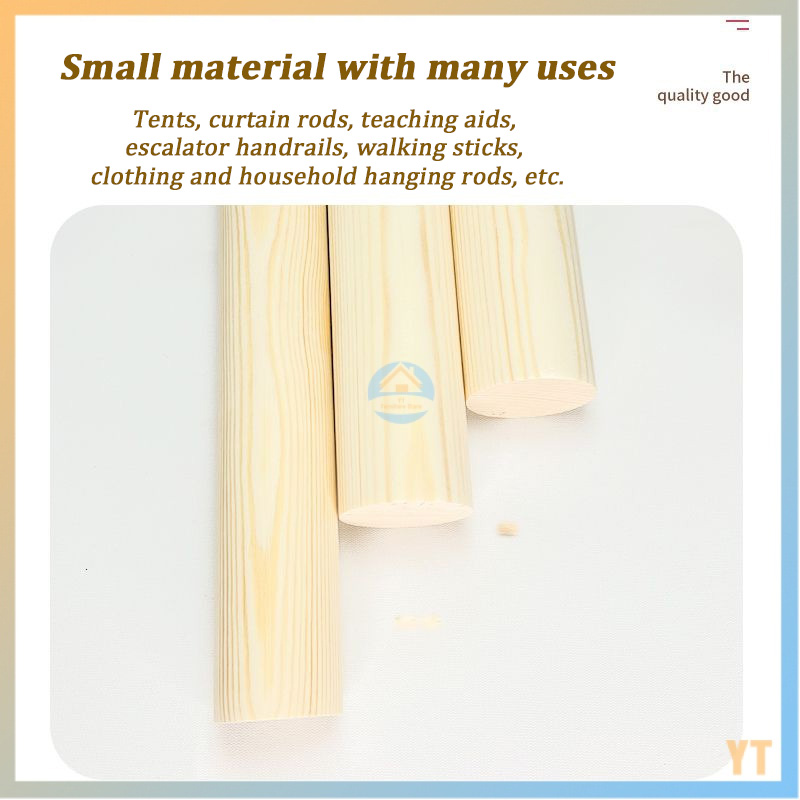 Solid Pine Round Wood Stick Clothes Hanger Rod DIY Handmade Model ...